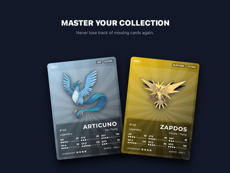 Pokémon Legendary & Mythical Pokédex Placeholder | 59 Cards Gen 1-9 | Printable Pokémon Cards | Binder Tracker | 300 DPI | ENGLISH