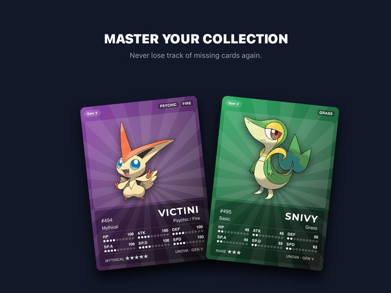 Pokémon Unova Pokédex Placeholder 494-649 | Gen 5 Binder Organizer | Printable Pokémon Cards | Master Set Tracker | 300 DPI | ENGLISH