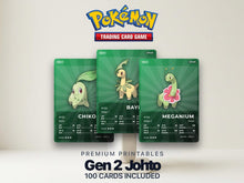 Pokémon Johto Pokédex Placeholder 152-251 | Gen 2 Binder Organizer | Printable Pokémon Cards | Master Set Tracker | 300 DPI | ENGLISH