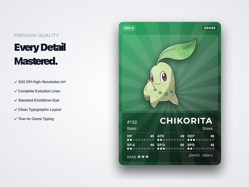 Pokémon Johto Pokédex Placeholder 152-251 | Gen 2 Binder Organizer | Printable Pokémon Cards | Master Set Tracker | 300 DPI | ENGLISH