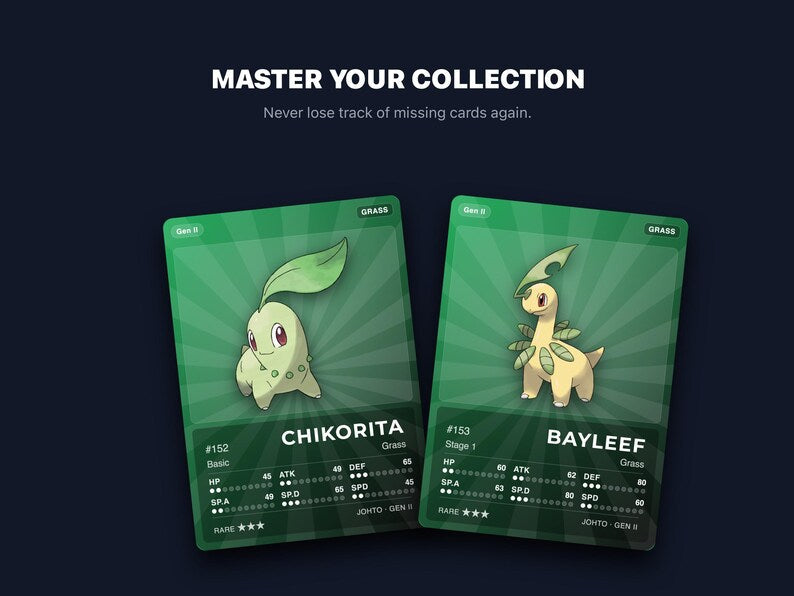 Pokémon Johto Pokédex Placeholder 152-251 | Gen 2 Binder Organizer | Printable Pokémon Cards | Master Set Tracker | 300 DPI | ENGLISH