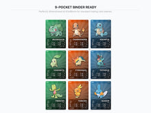 Pokémon Starter Pokédex Placeholder Gen 1-9 | 27 Starters Collection | Printable Pokémon Cards | Binder Organizer | 300 DPI | ENGLISH