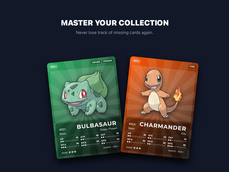 Pokémon Starter Pokédex Placeholder Gen 1-9 | 27 Starters Collection | Printable Pokémon Cards | Binder Organizer | 300 DPI | ENGLISH